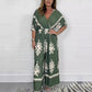 🔥49% Rabatt auf den heißen Verkauf💃Jumpsuit mit V-Ausschnitt und weitem Bein für Damen